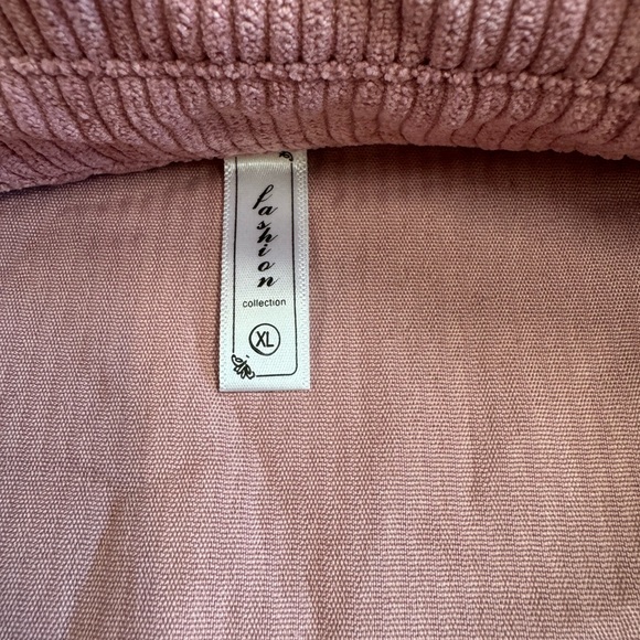 Pink Ribbed Button-Down - Picture 2 of 3